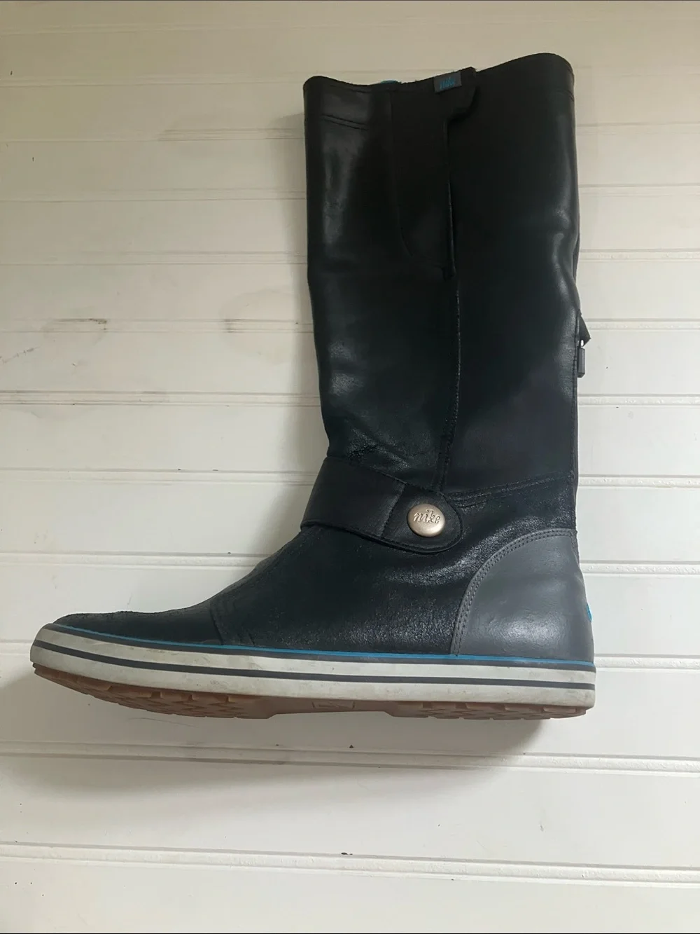 Nike Black Over-the-Knee Athletic Leather Boot